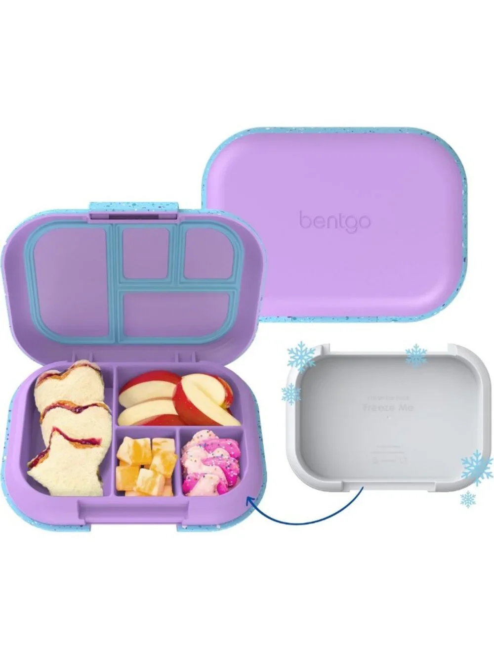 Leakproof Kids Bento Lunch Box - 4 Compartments, Built-In Ice Pack, BPA-Free